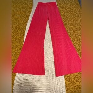 Zara Hot Pink Pleated Wide Leg Trousers
